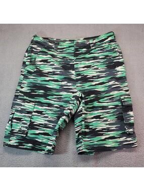 Reebok X Orchard Street Green Camo Cargo Shorts Men XL Rare